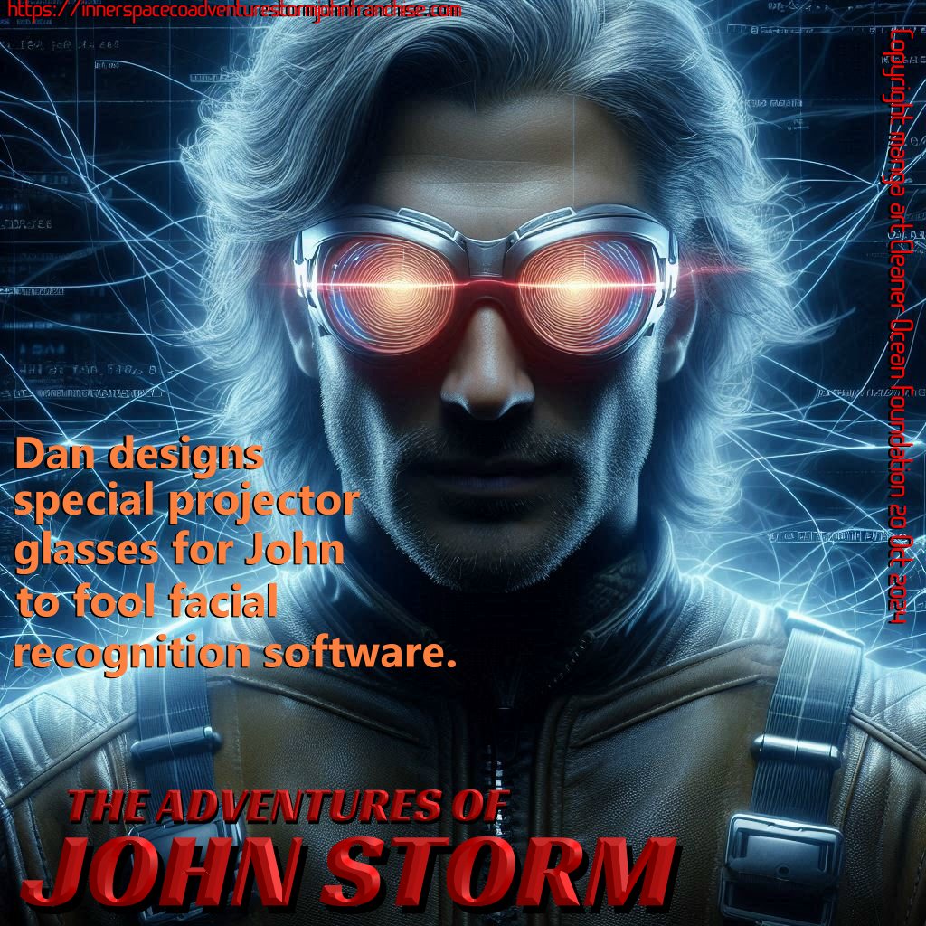 NEW GLASSES - Special glasses are a practical idea for John Storm being easy to wear and remove, and subtle enough to not draw too much attention. Check out these high-tech, polarized aviator-style glasses that can subtly alter his facial features using small projections to mask his identity from observers and facial recognition software. These fit with his tech-savvy persona and adds a modern twist to the classic disguise trope. They also align with John's naval theme, being designed to withstand harsh marine environments.
